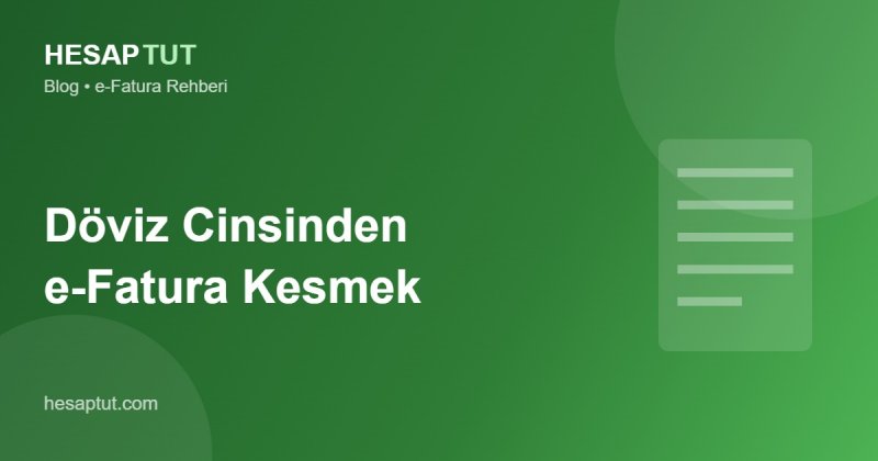 Döviz Cinsinden e-Fatura Kesilir mi? Kur ve TL Karşılığı Kuralları