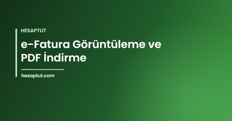 e-Fatura Nasıl Görüntülenir ve PDF Olarak İndirilir?