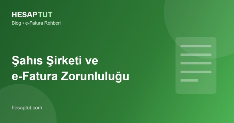Şahıs Şirketi e-Faturaya Geçmek Zorunda mı?
