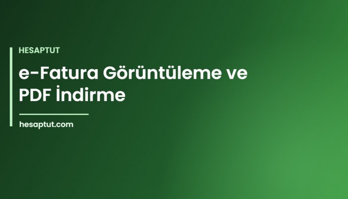 e-Fatura Nasıl Görüntülenir ve PDF Olarak İndirilir?