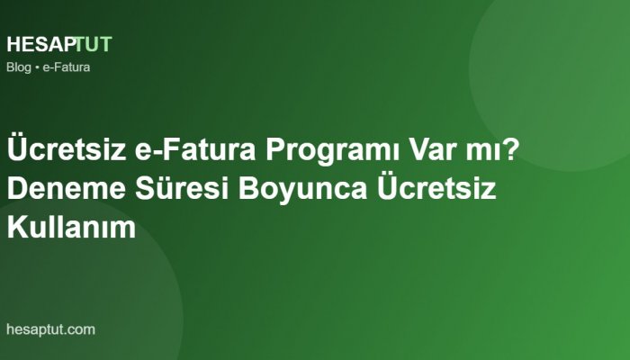Ücretsiz e-Fatura Programı Var mı? Deneme Süresi Boyunca Ücretsiz Kullanım